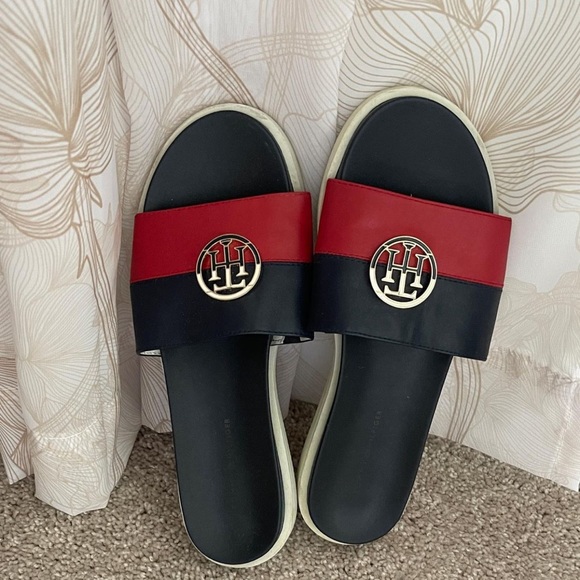 tommy hilfiger Navy and Red Sandals - Picture 1 of 2